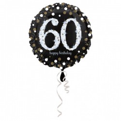 Folieballon 60 metallic zilver met goud