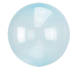 Heliumballon rond doorzichtig blauw