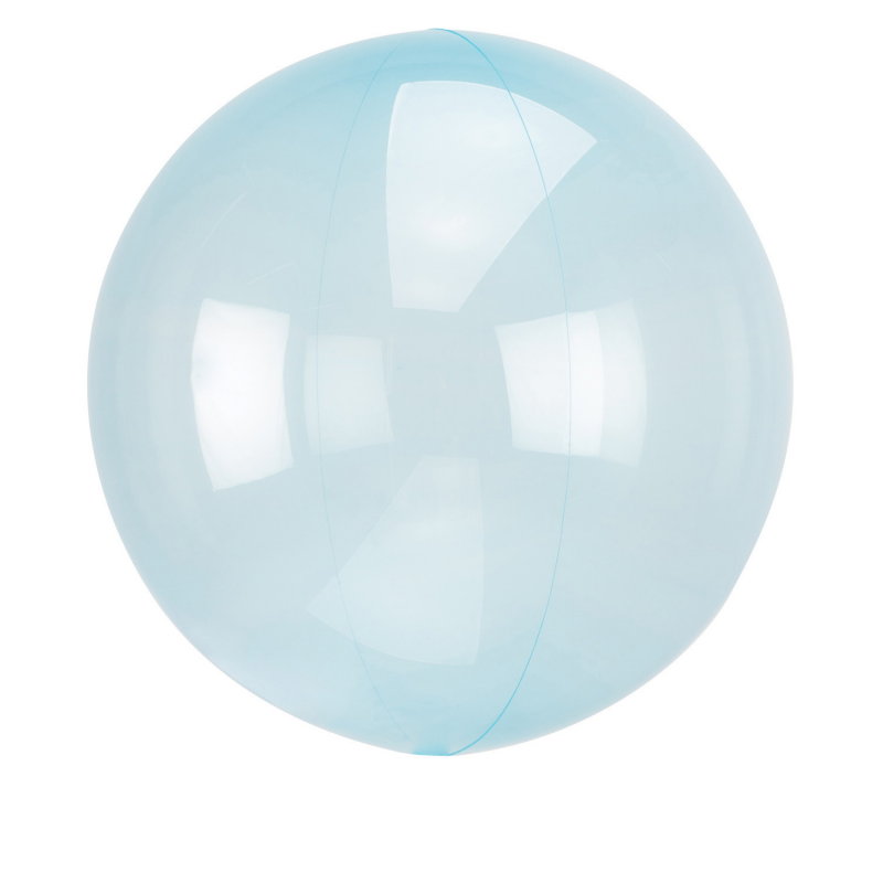 Heliumballon rond doorzichtig blauw