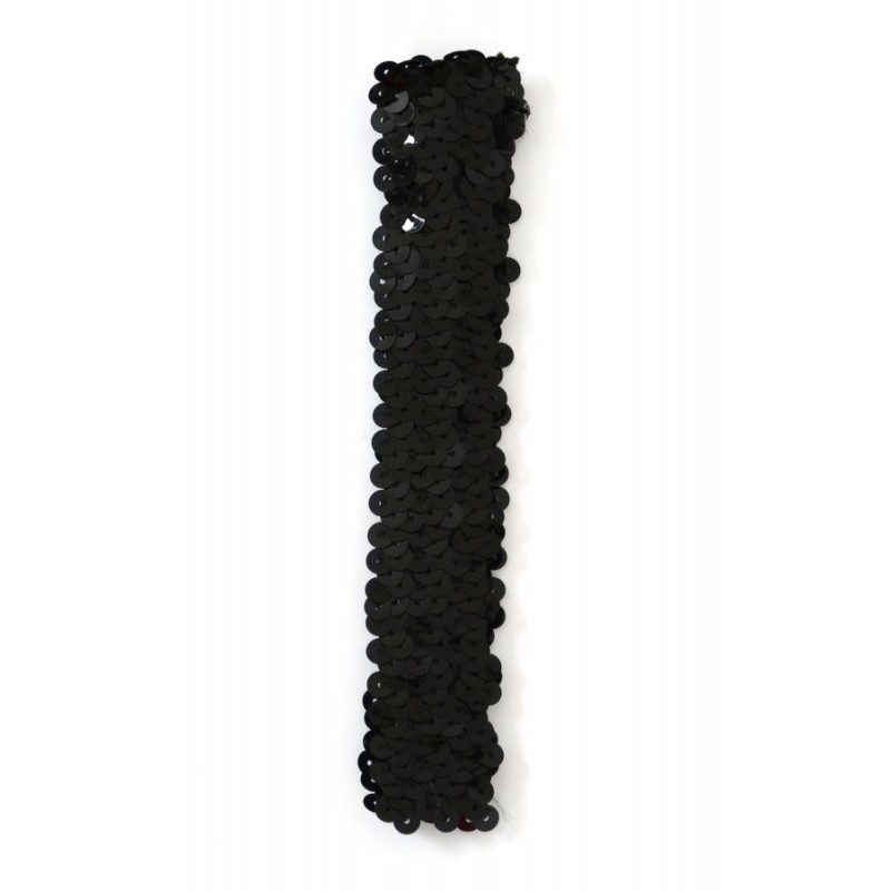 Haarband stretch pailletten zwart