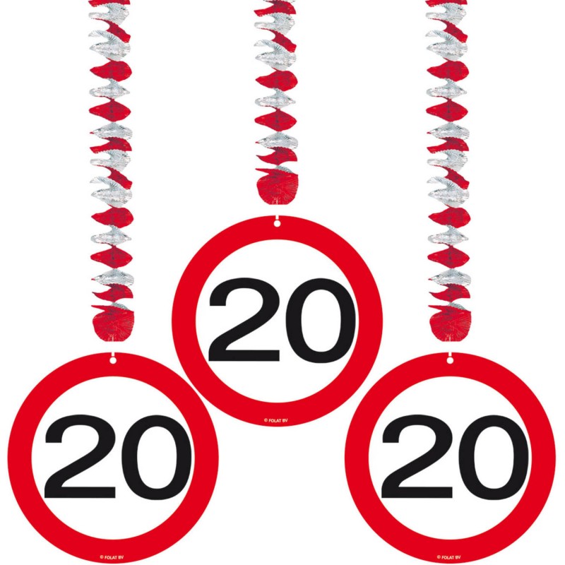 Hangdecoratie verkeersbord 20