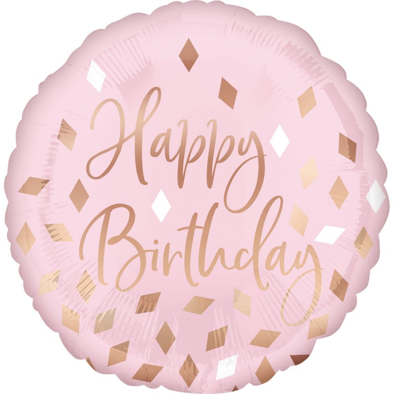 heliumballon Blush Birthday standaard