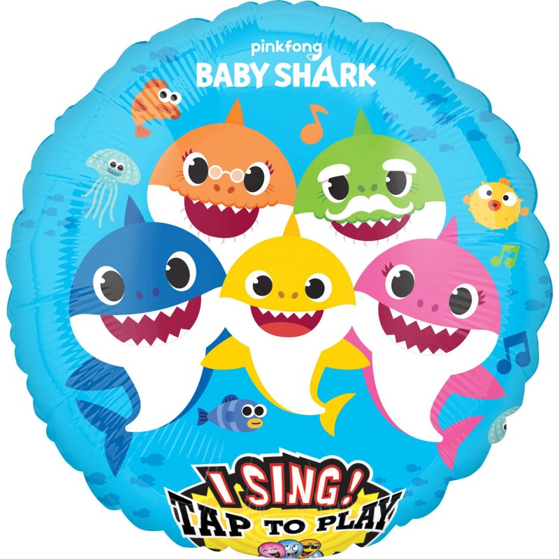 Heliumballon Baby Shark MET MUZIEK