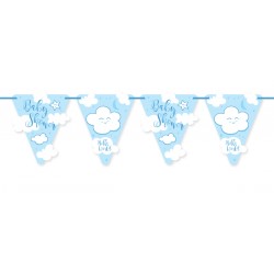 Vlaggenlijn Baby Shower blauw