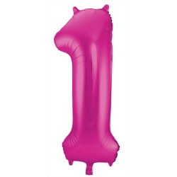 Ballon cijfer 1 roze 86cm