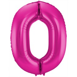 Ballon cijfer 0 roze 86cm