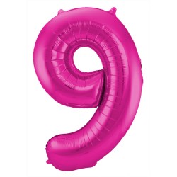 Ballon cijfer 9 roze 86cm