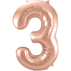 Ballon cijfer 3  rosé goud...