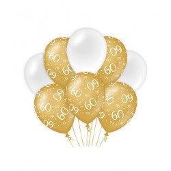 Ballonnen goud/wit 60