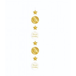 Hangdecoratie goud/wit 60 jaar
