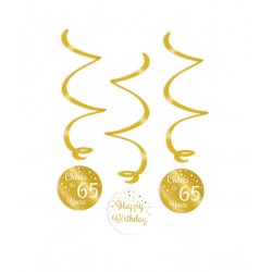 Swirls goud / wit 65 jaar