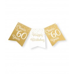 Vlaggenlijn goud / wit 60 jaar