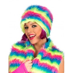 Hoed pluche regenboog