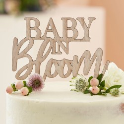 Caketopper hout Baby in Bloom
