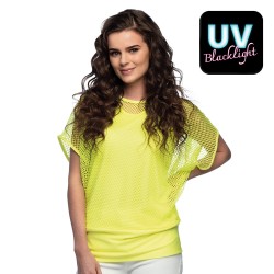 Shirt visnet fluor geel