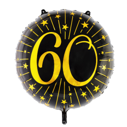 Heliumballon zwart/goud 60...