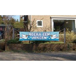 Straatbanier hoera een jongen